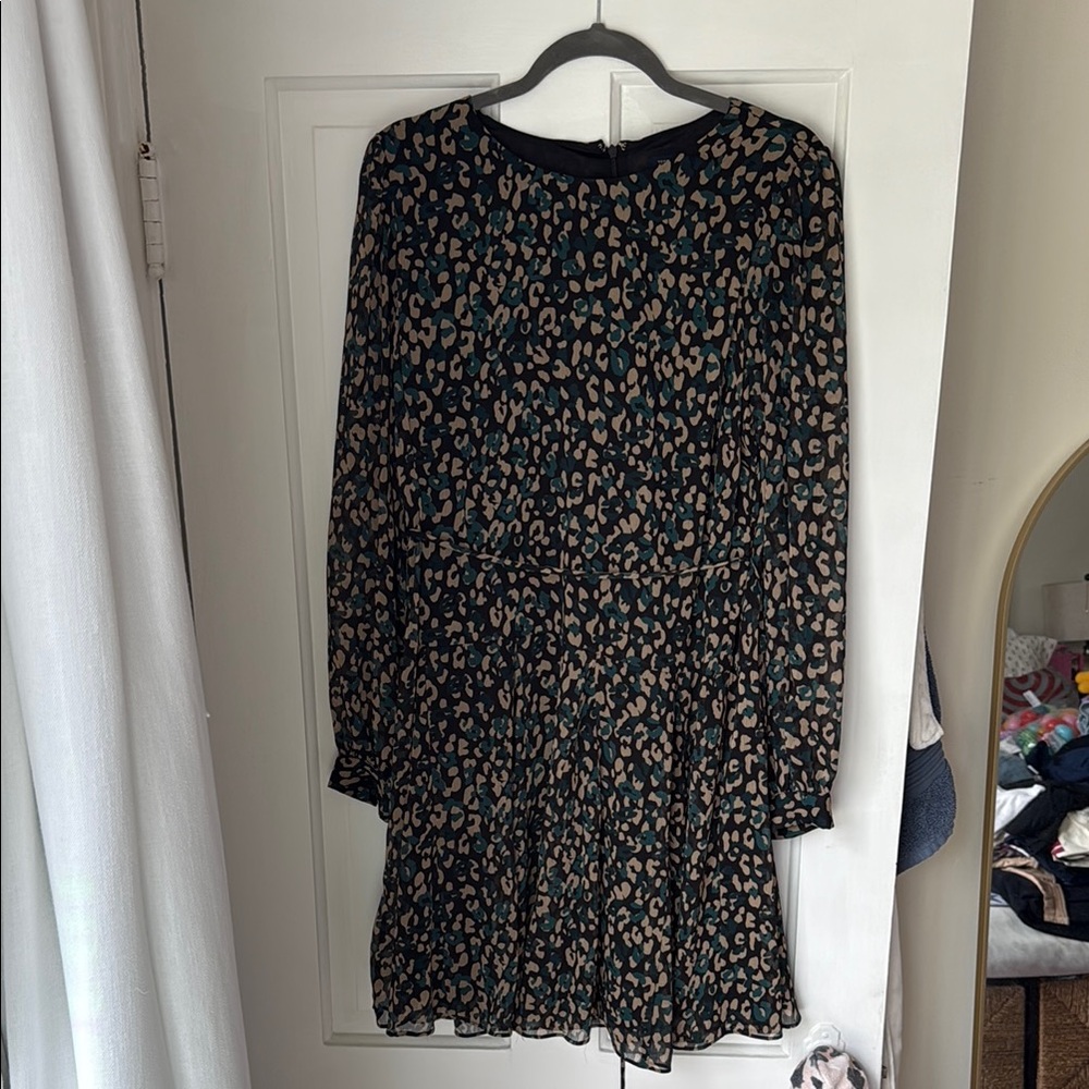Leopard Print Long Sleeve Dress